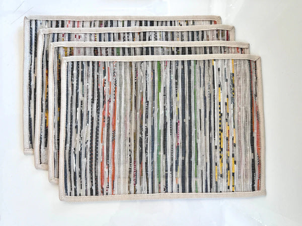 Reversible Upcycled Plastic Placemats – Set of 4 | Eco-Friendly Table Mats