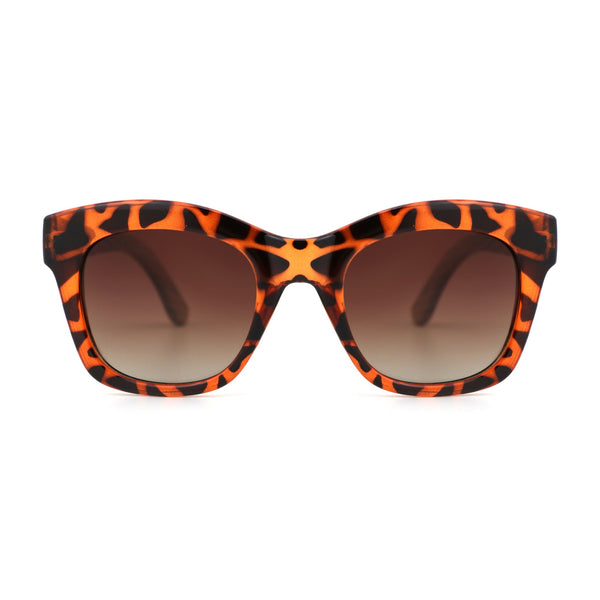 Sunglasses with orange and black pattern on a white background
