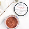Rose Clay and organic yarrow face mask mixture prepared in a small bowl