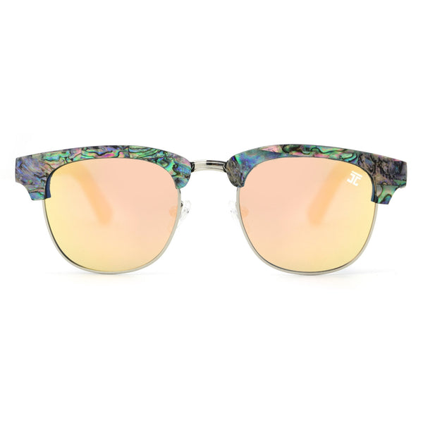 Malcolm 2 Wooden Sunglasses with Abalone Accents | Polarized UV400