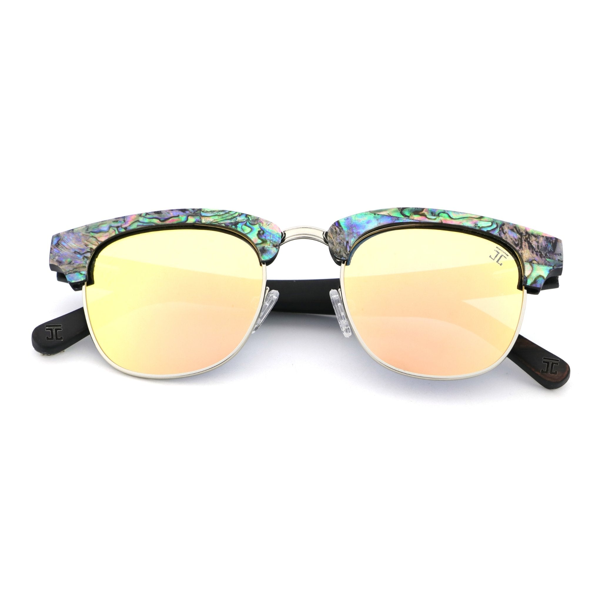 Malcolm 2 Wooden Sunglasses with Abalone Accents | Polarized UV400
