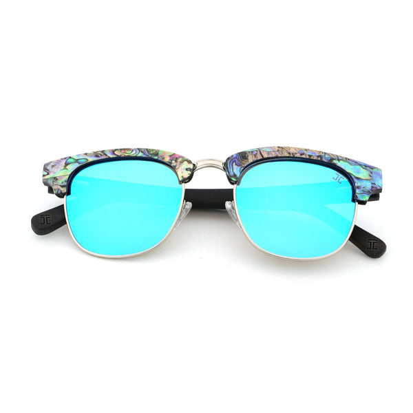 Malcolm 2 Wooden Sunglasses with Abalone Accents | Polarized UV400