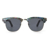 Side profile of Malcolm 2 wooden sunglasses showing spring hinges and temple length