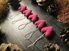Wild Rose Pink needle-felted wool hearts from the House of Moss set of 5
