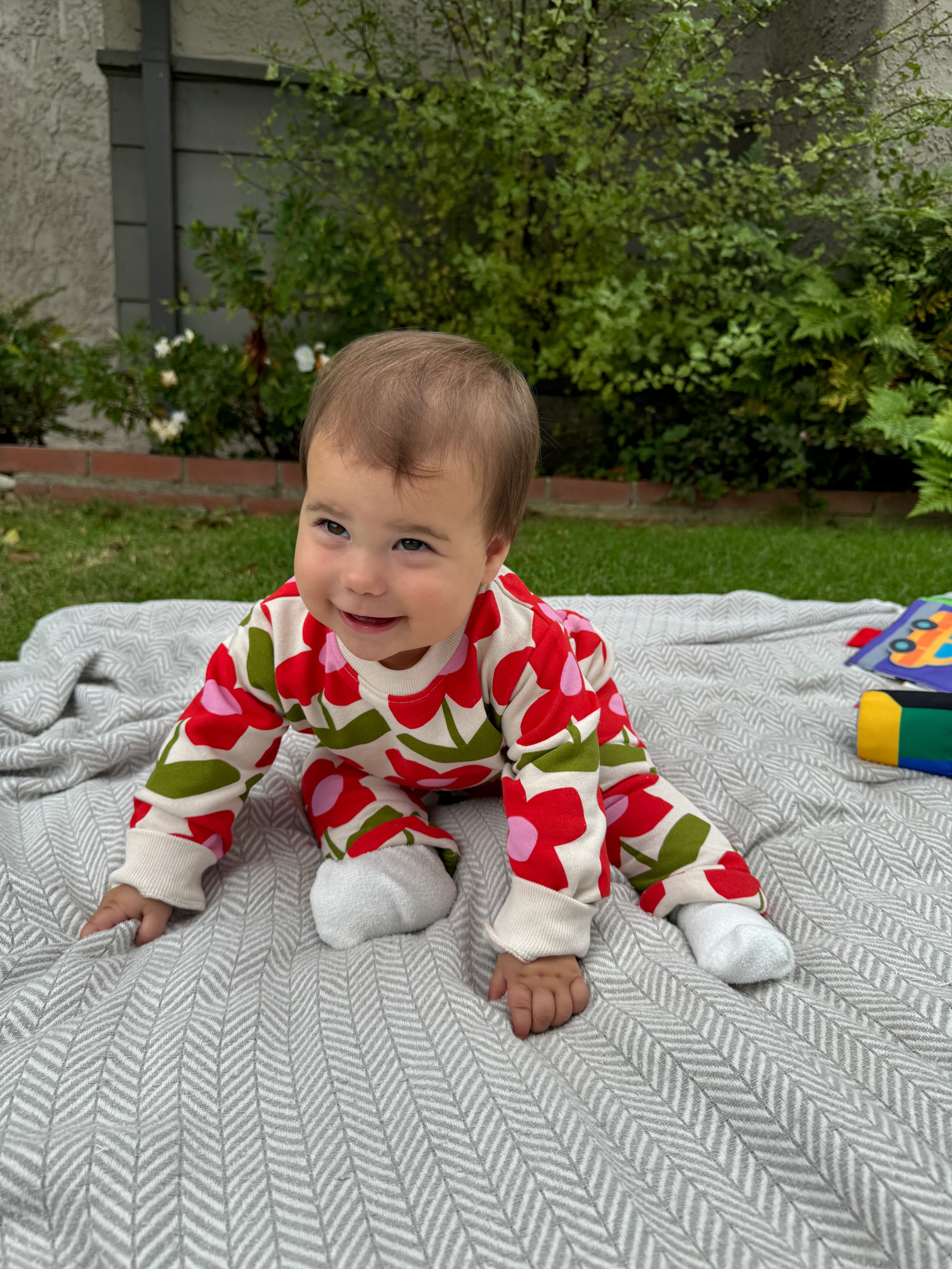 Recycled Cotton Floral Baby Sweatshirt | Soft & Eco-Friendly | Mon Coeur