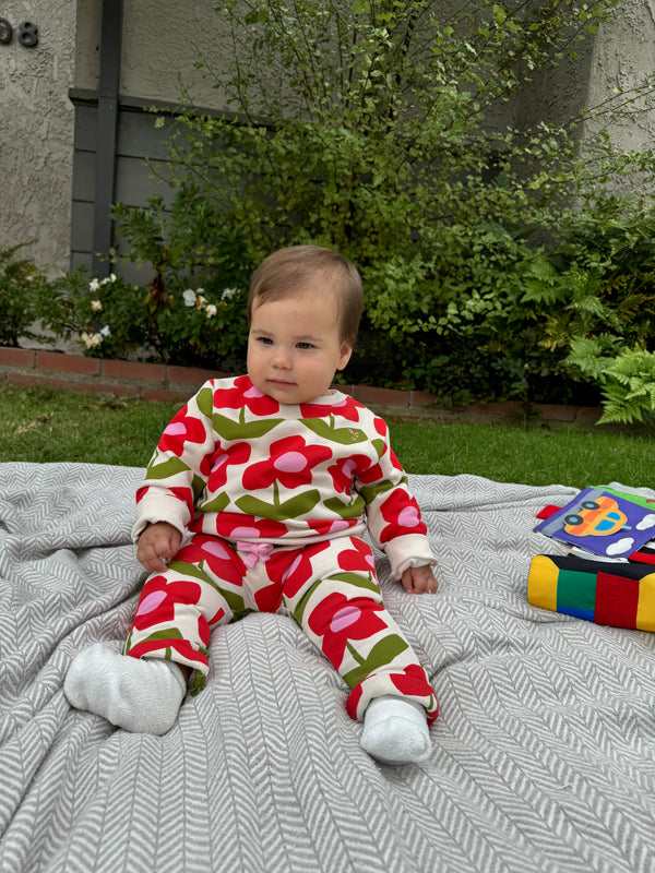 Mon Coeur eco-friendly flower print baby sweatshirt – sustainably made in Portugal