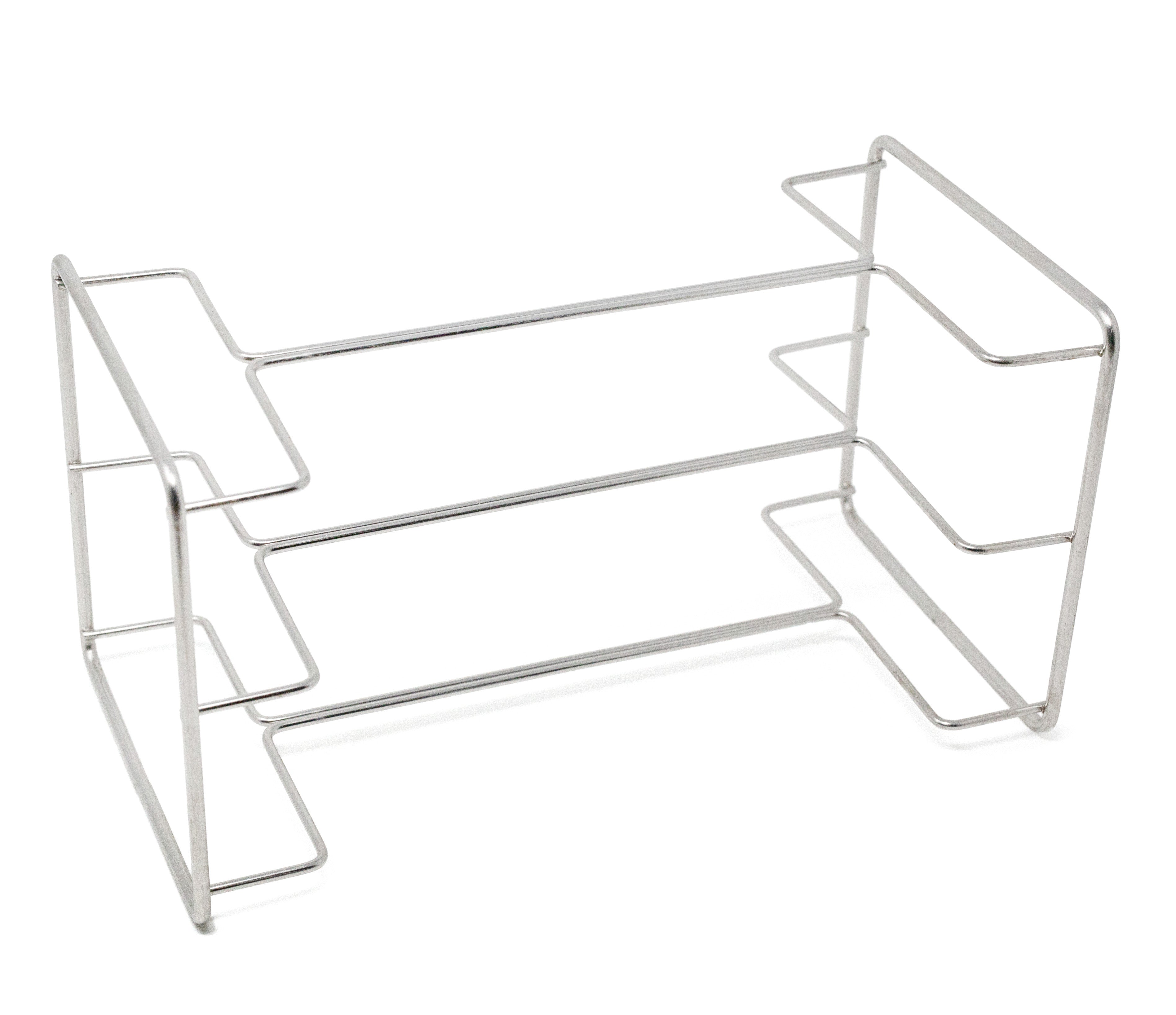 Ecozoi 2 Pack Ice Cube Tray rack storage stand, 10 inch length by 5 inch wide by 5 inch high, designed to organise ice cube trays in the freezer