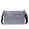 HHPLIFT Plus Crossbody bag in grey sustainable handmade purse with top zipper closure