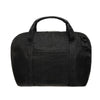 Black duffel bag on a white background