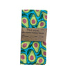 Eco-friendly avocado print kitchen bundle with beeswax wraps and reusable dishcloths by Meli Wraps