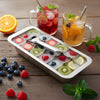 Food-grade 18/8 stainless steel ice tray with easy release handle for clean, safe ice cubes