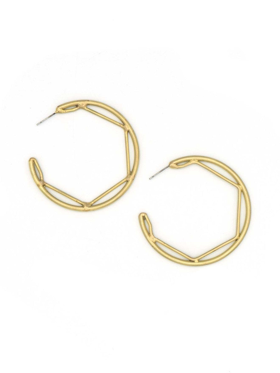 Inside Hex Hoops – Ethical Geometric Hoop Earrings by Fair Anita