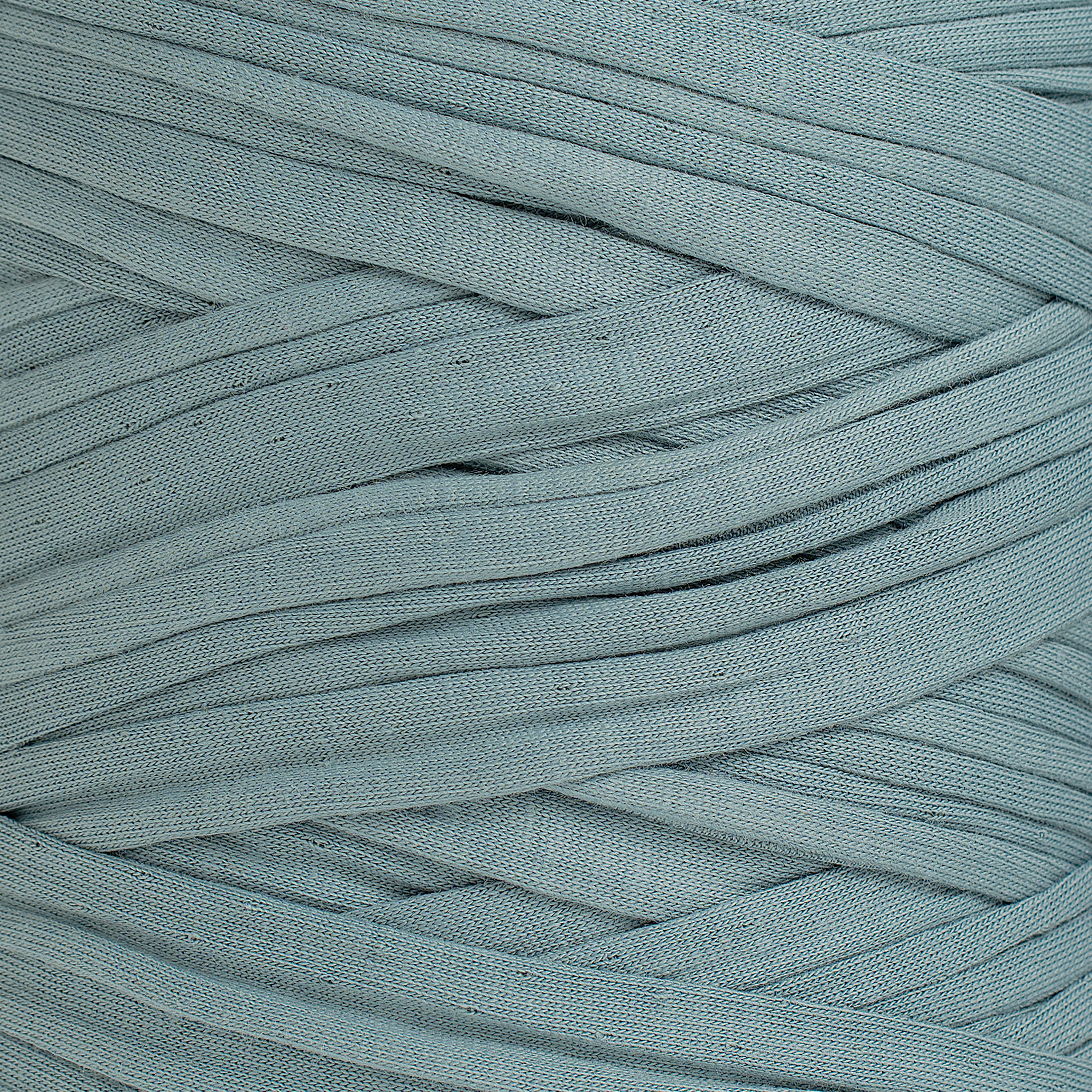 Close-up of Jade recycled cotton fabric yarn showing texture, width and colour detail