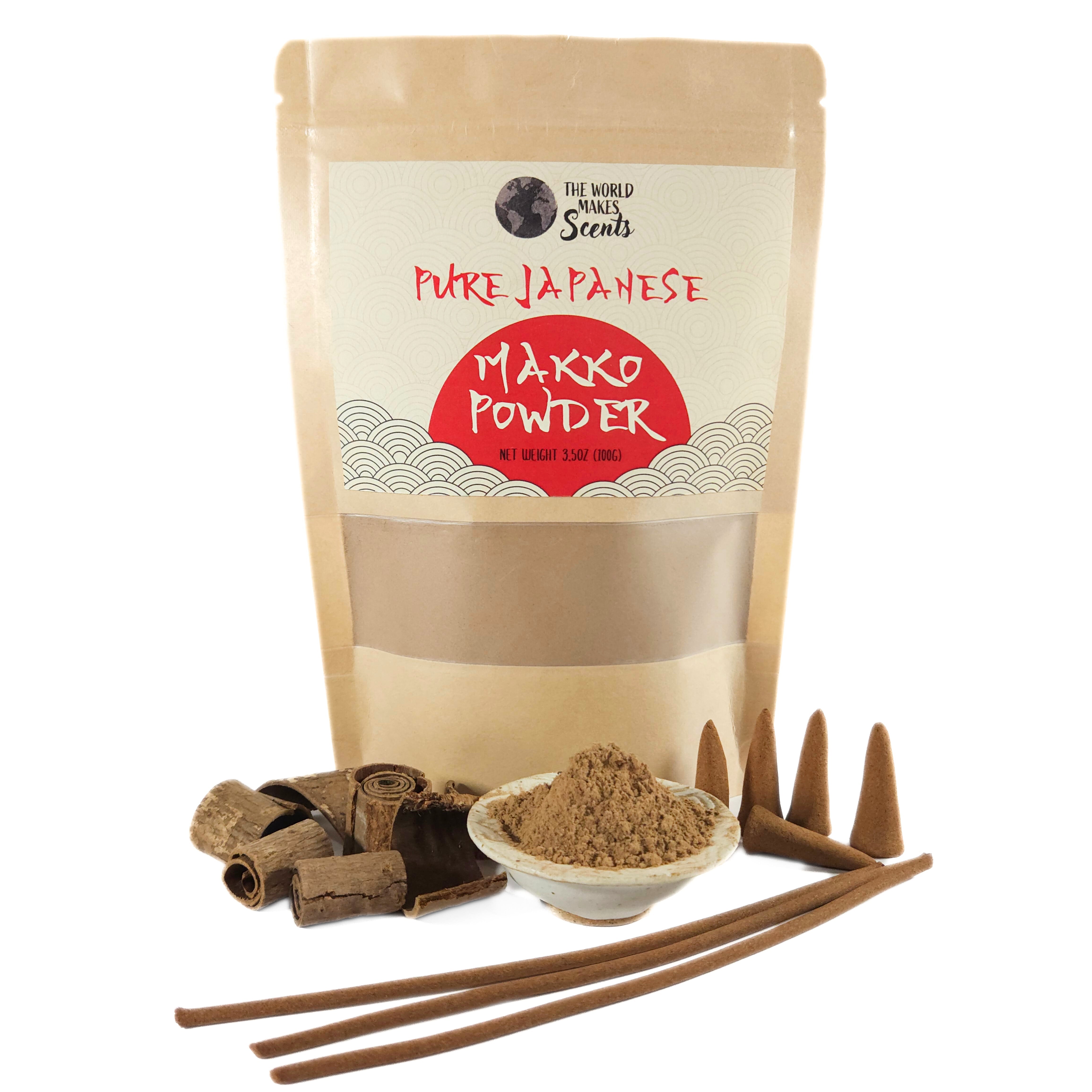 100% pure Japanese Makko powder in a resealable recycled zip-lock bag for incense making