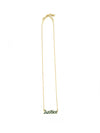 Fair Anita Justice necklace flat lay on neutral background showing brass-plated recycled metal detail