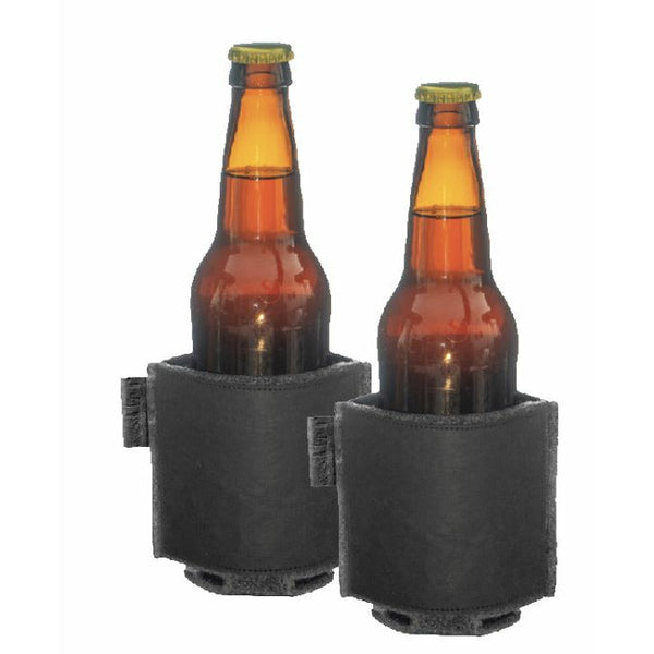 ecoLift® Single Drink Hugger in black and charcoal handmade by RefugeeOne Sewing Studio in Illinois