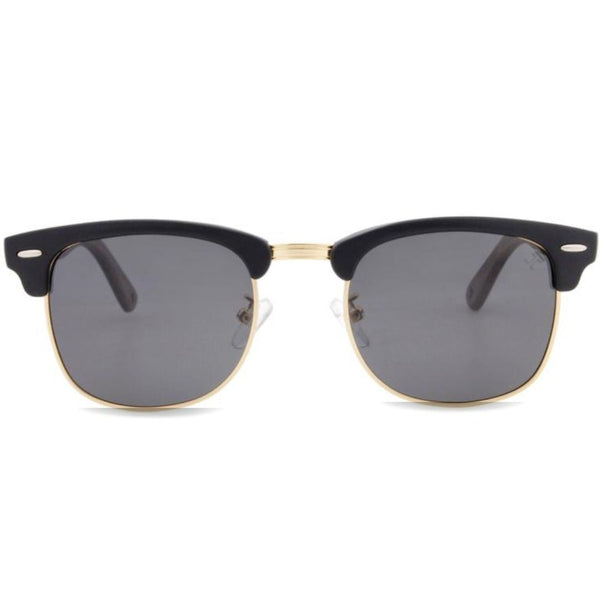 Kennedy walnut sunglasses front view – lightweight wood and composite frame
