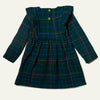 Recycled Cotton Grid Kid Ruffle Dress