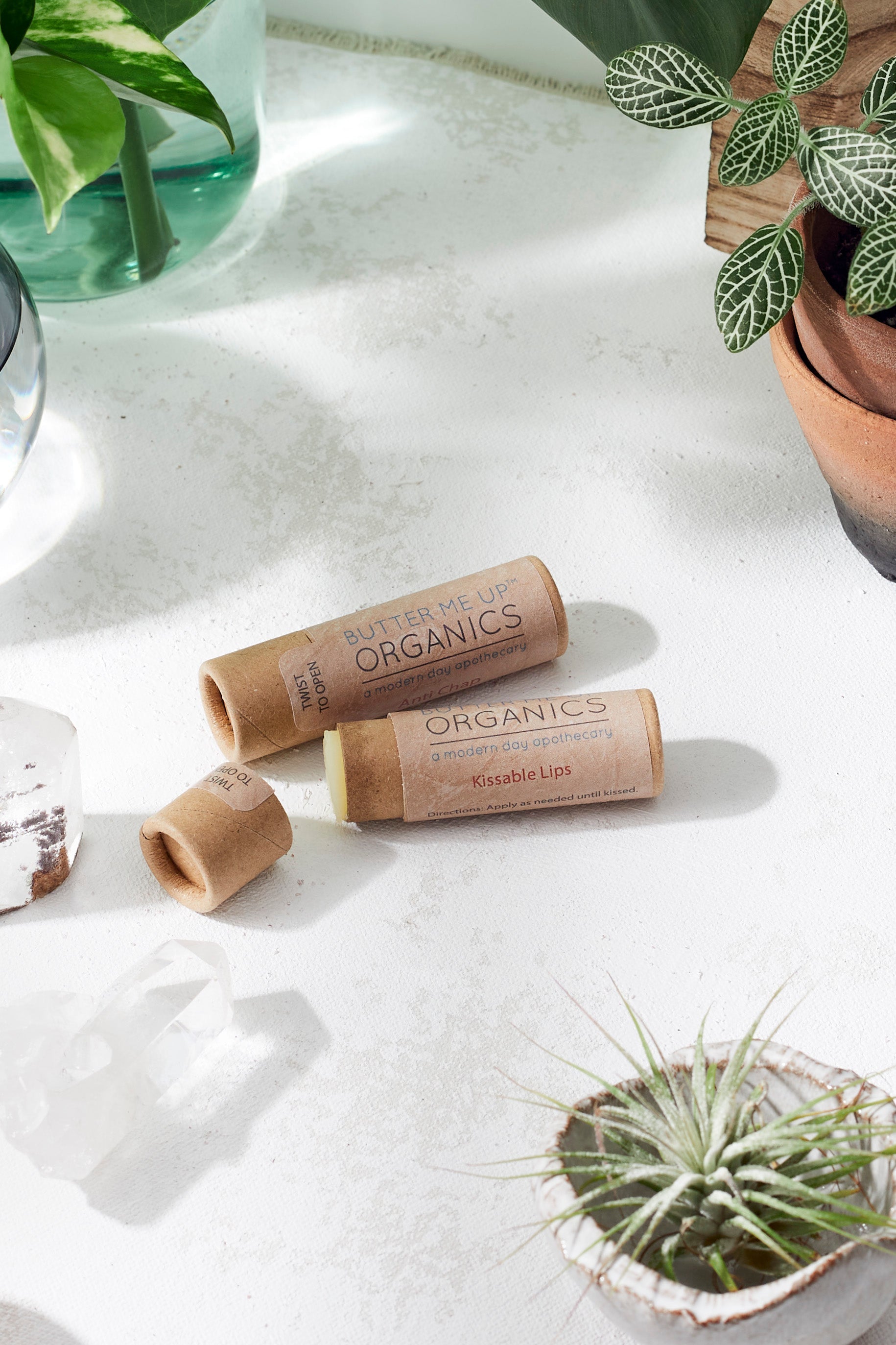 Kissable Lips natural lip balm in eco-friendly paperboard tube – zero waste lip care