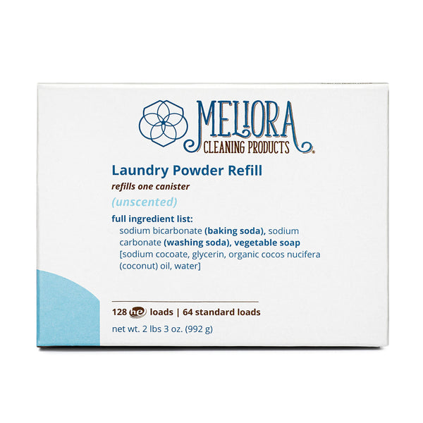 Meliora Laundry Powder Detergent Refill box, unscented variety, 128 HE loads