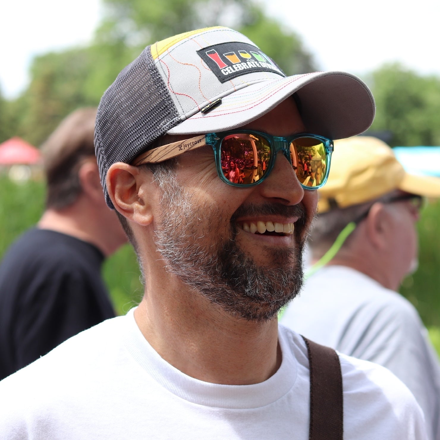 Joycoast Lakeview zebrawood wooden sunglasses with polarized lenses and natural dark and light grain pattern
