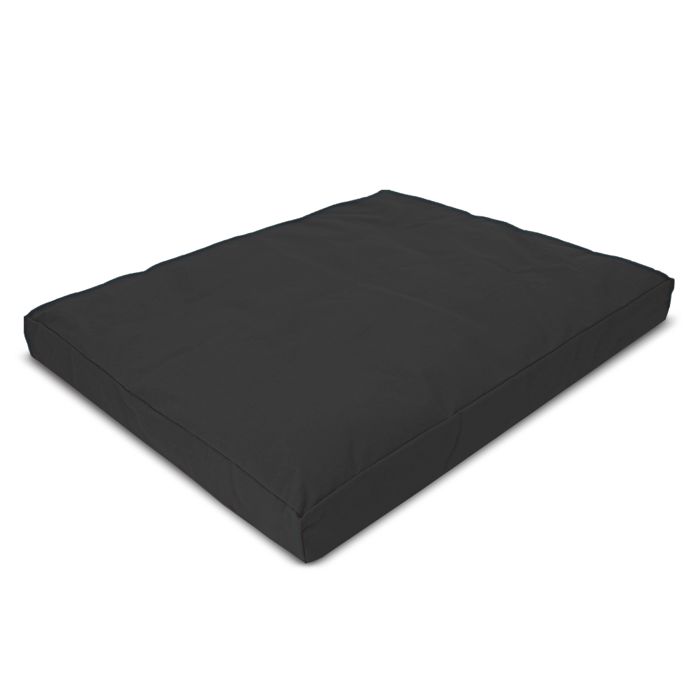 Black mattress pad on a white background