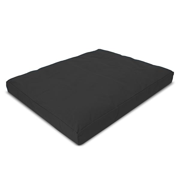 Black mattress pad on a white background