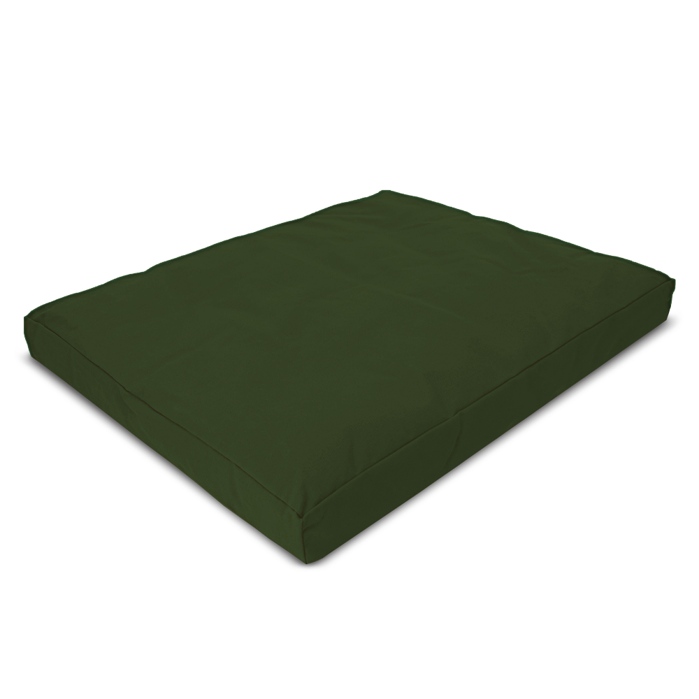 Green mattress pad on a white background