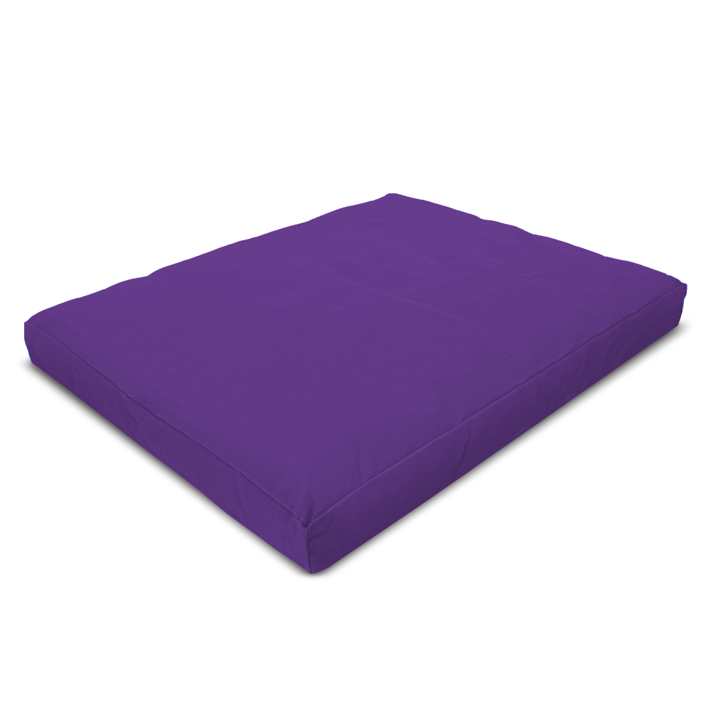 Purple mattress pad on a white background