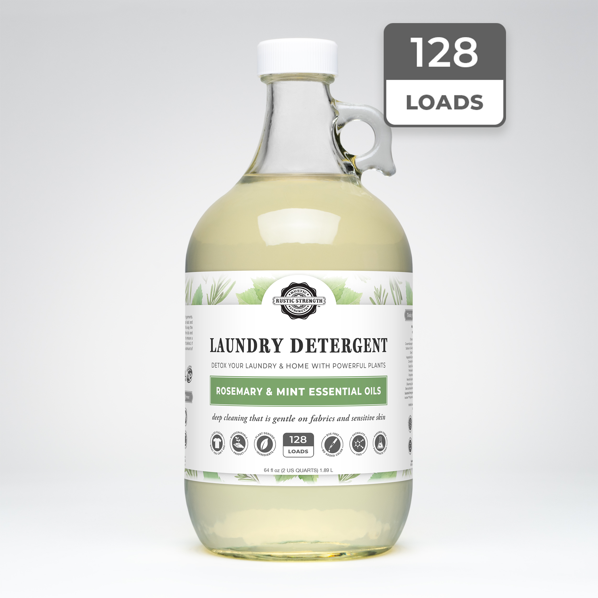 Rosemary & Mint Liquid Laundry Detergent | Natural, Concentrated & Eco-Friendly