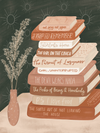 Lazy Girl Book Club original artwork by multimedia artist Natalie Linnea featuring a cosy bookish illustration