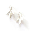 Fair Anita silver leaf cluster earrings made from recycled metal, displayed on white background