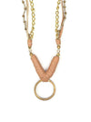 Fair Anita Leather Loop Necklace handmade from recycled leather scraps and bullet casings in Ethiopia