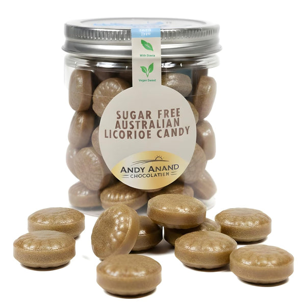 Andy Anand Sugar-Free Australian Soft Licorice Candy 7 oz bag, stevia sweetened and gluten-free