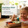 Ecozoi 3-Compartment Stainless Steel Bento Lunch Box – Leakproof, 24 Oz