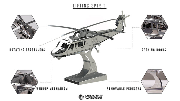 Assembled Lifting Spirit Helicopter mechanical model