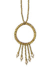 Long recycled brass bullet casing statement necklace by Fair Anita, 40 inches, handmade in Ethiopia