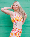 Side view of Thunderpants USA Luna y Sol Longline Bra showing longline fit and coverage
