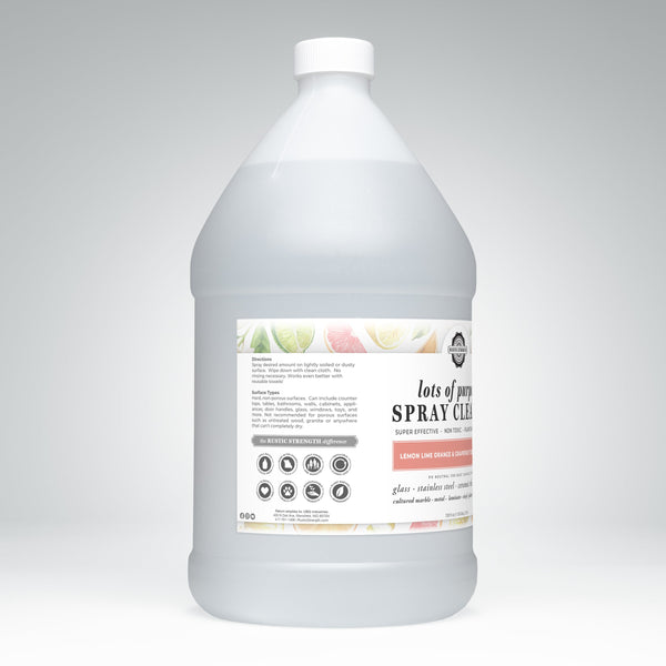 Rustic Strength Lots of Purpose plant-based spray cleaner gallon refill citrus scent side view