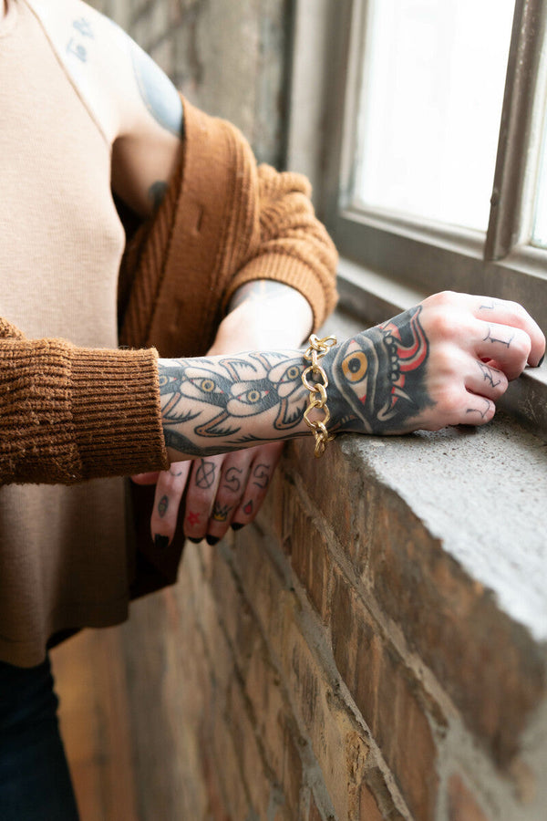 Luxe Recycled Brass Chunky Chain Bracelet – Ethically Made
