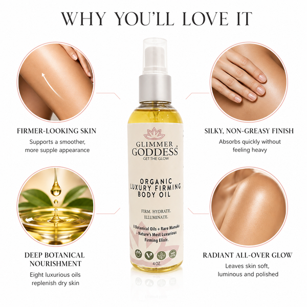 Organic Firming Body Oil – Anti-Aging Treatment with Rosehip & Evening Primrose