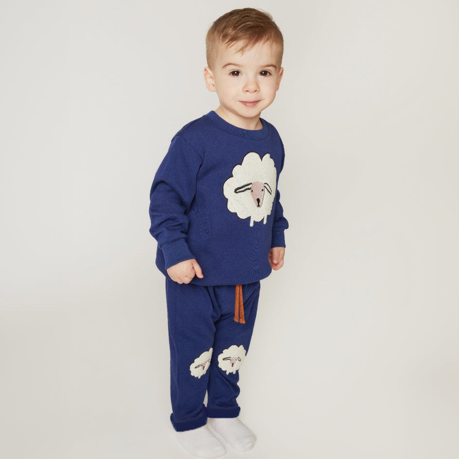 Mon Coeur Cozy Sheep Baby Jogger styled as part of the matching Cozy Sheep set, available in sizes 1Y–3Y