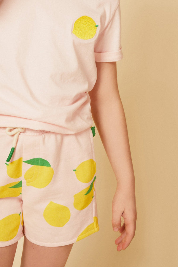 Recycled Cotton Lemon Cropped Kid Short