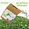 Flawn Seed Kits packaging with seeds scattered on grass