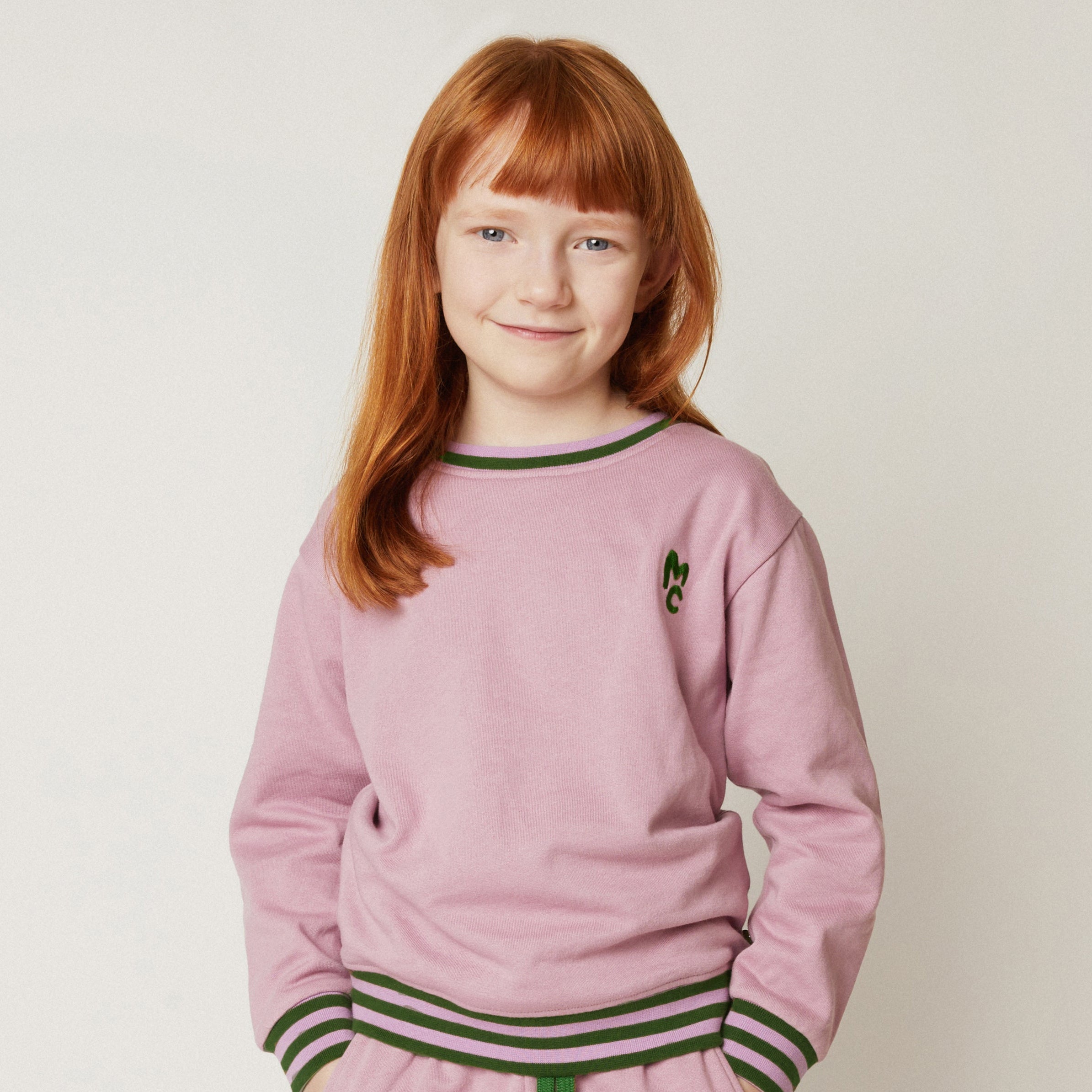 Mon Coeur purple sweatshirt for kids made from organic and recycled cotton