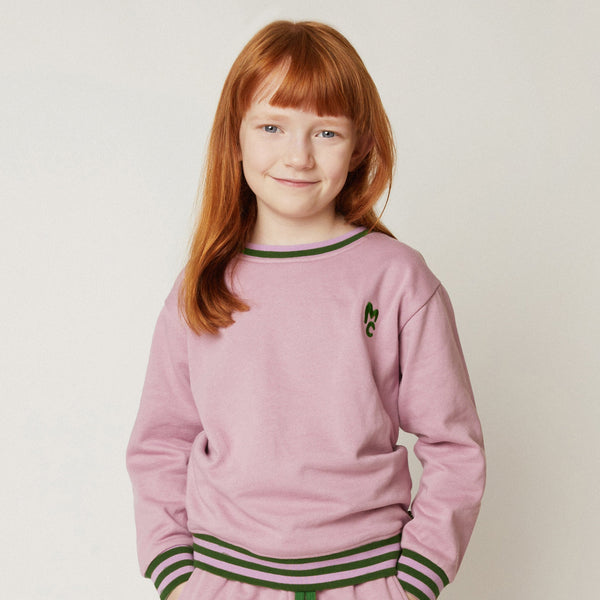 Mon Coeur purple sweatshirt for kids made from organic and recycled cotton