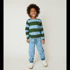 Mon Coeur Blue Jogger kids' pants with elastic waistband, made in Portugal from organic and recycled cotton