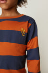 Mon Coeur children's organic cotton rugby stripe long sleeve t-shirt in fall colours