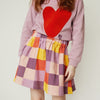 Mon Coeur Checkered Twirl Skirt for kids with elastic waistband, made in Portugal from sustainable materials
