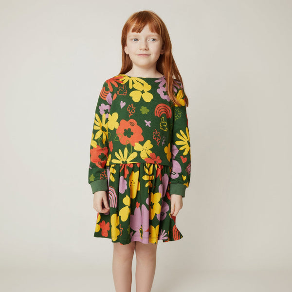 Mon Coeur Wildflower Drop-Waist Dress for kids in sizes 1Y–12Y, sustainable floral design